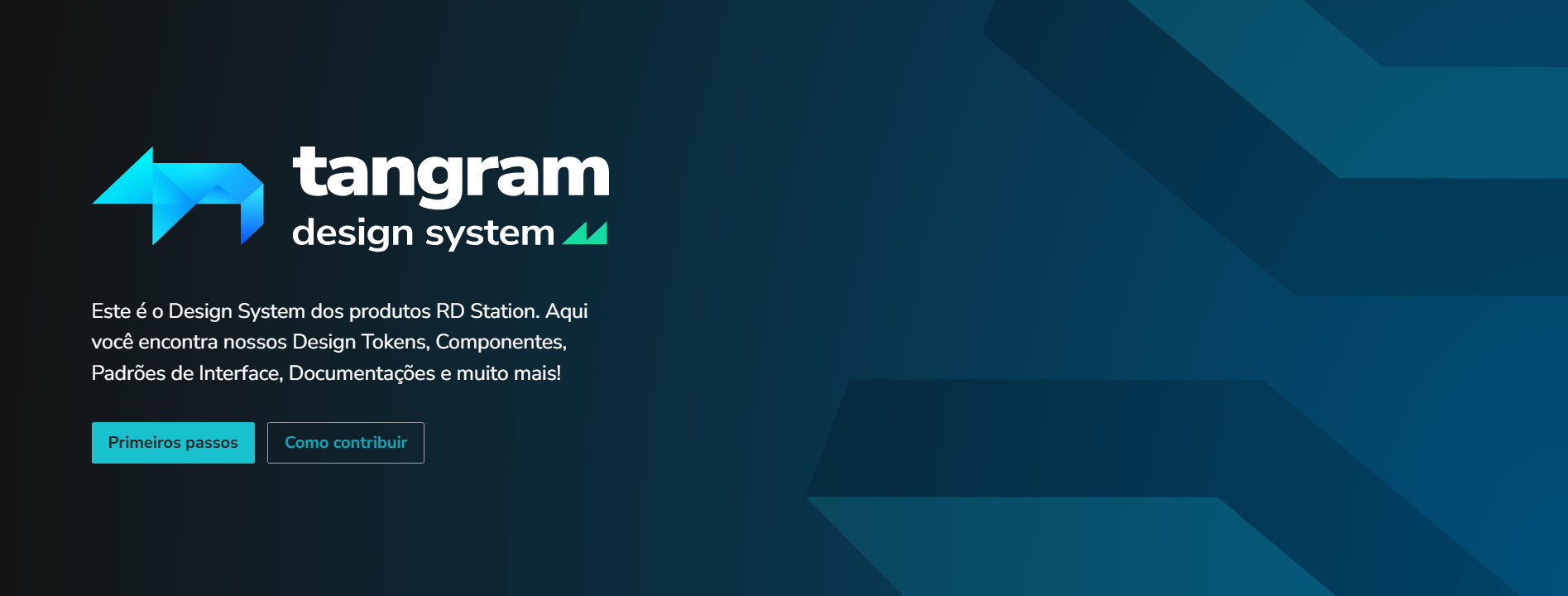 Visual da página inicial do Tangram Design System da RD Station.
